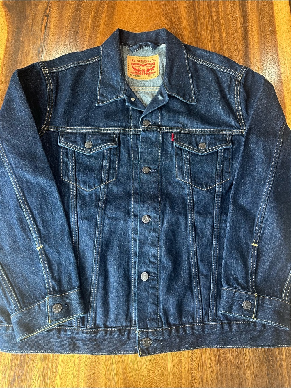 Levi's Type III Trucker Denim Jean Jacket Dark Wash Men's XL